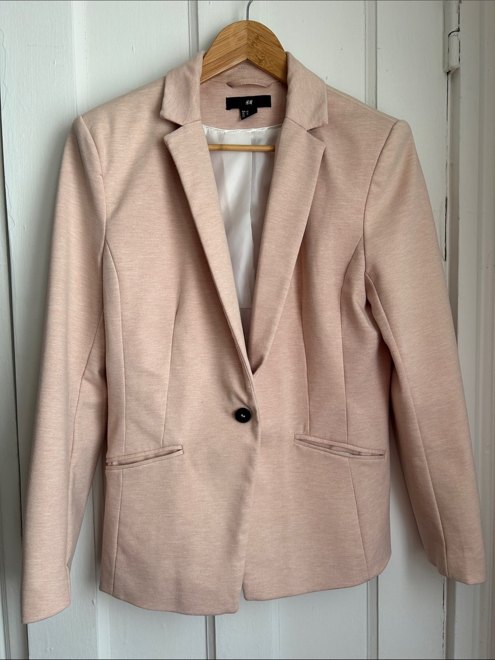 H&M Dusty Pink Single-Button Tailored Blazer